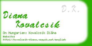 diana kovalcsik business card